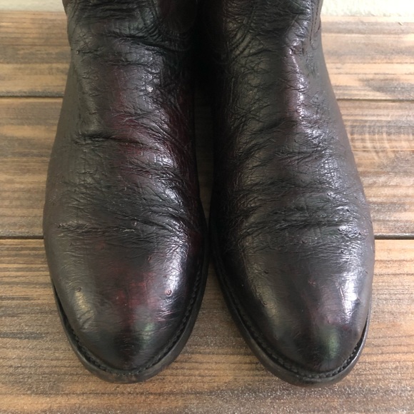 Lucchese Smooth And Full-Quill Ostrich Roper Boots - Picture 5 of 7